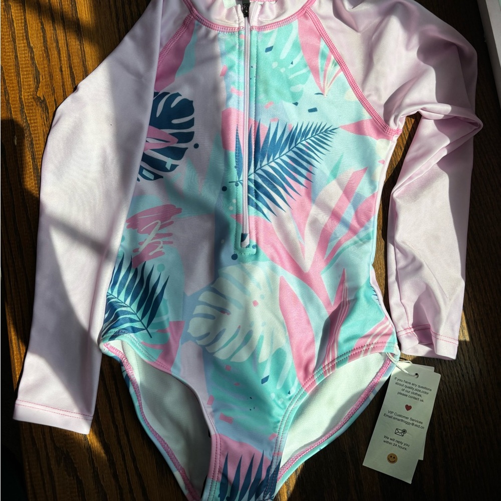 Angel Swimwear Tropical Kids Swimwear - Pink and Blue